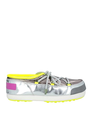 MOON BOOT Mule e zoccoli Argento Fibre tessili