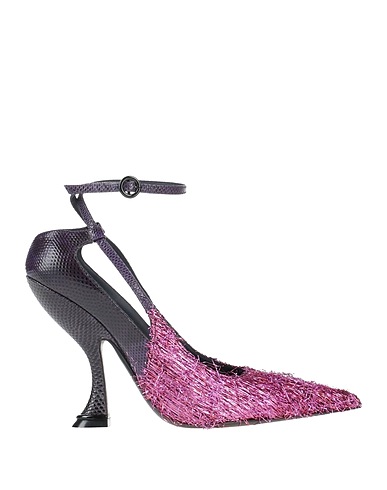 LANVIN Pumps Violett 72% Polyamid, 28% Polyester, Javanische Warzenschlange