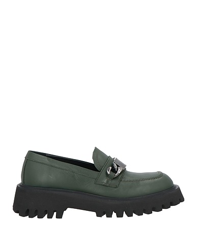 ELVIO ZANON Loafers Military green Leather