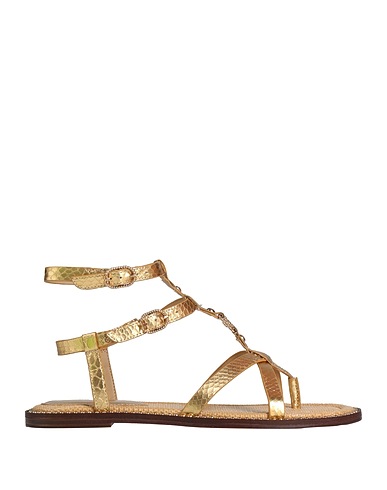 SAM EDELMAN Flip flops Gold Textile fibers
