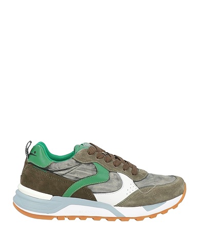 VOILE BLANCHE Sneakers Verde militare Pelle, Fibre tessili