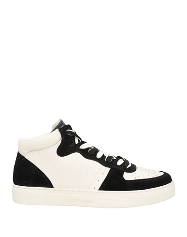 EMPORIO ARMANI Sneakers White Leather, Textile fibers