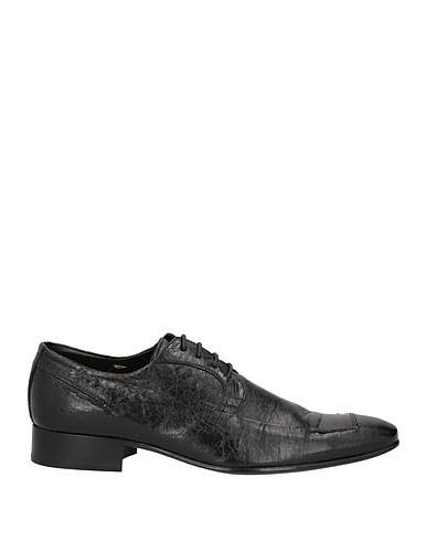 LORENZI Laced shoes Black Leather