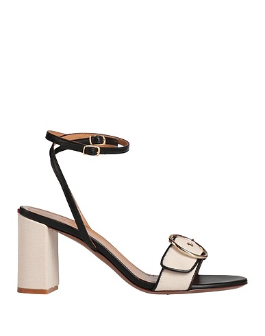 RELAC Sandals Cream Leather, Textile fibers