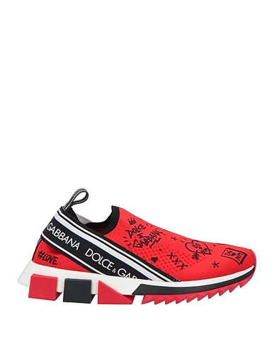 DOLCE&GABBANA Sneakers Red 70% Polyester, 10% Polyamide, 10% Cotton, 5% Viscose, 5% Elastane