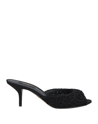 DOLCE&GABBANA Sandals Black 50% Cotton, 30% Polyester, 20% Viscose