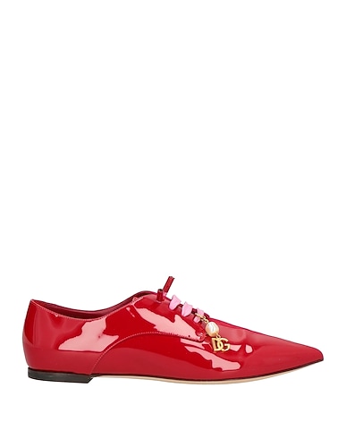 DOLCE&GABBANA Schnürschuhe Rot Leder