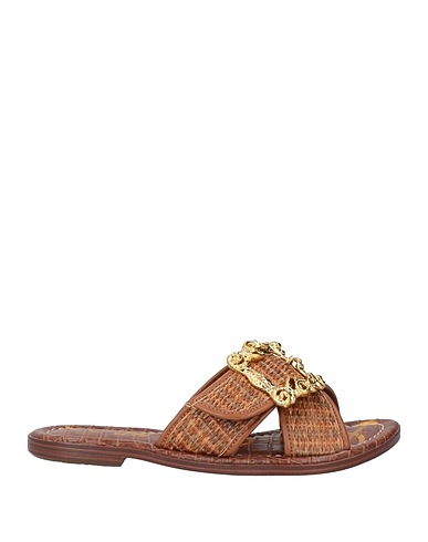 SAM EDELMAN Sandals Tan Natural raffia, Textile fibers
