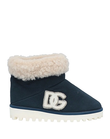 DOLCE&GABBANA Ankle boot Navy blue Textile fibres, Shearling