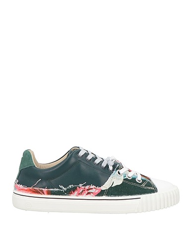 MAISON MARGIELA Sneakers Dark green Leather, Textile fibres