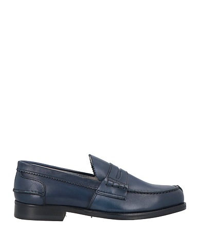 SAXONE Loafers Navy Leather