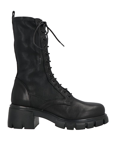 FRU.IT Ankle boot Black Leather, Textile fibers