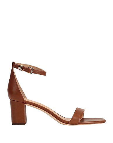 LAUREN RALPH LAUREN Sandali Marrone 100% Pelle di bovino