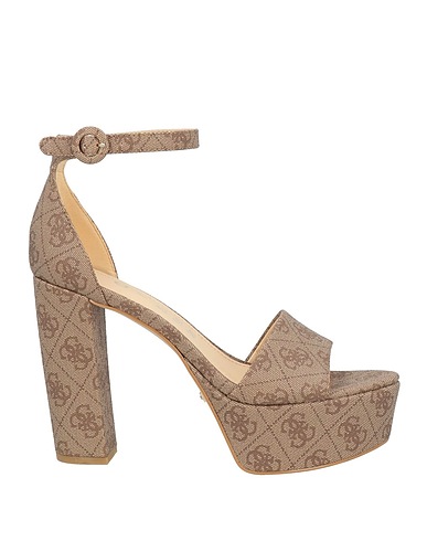 GUESS Sandals Beige Textile fibres