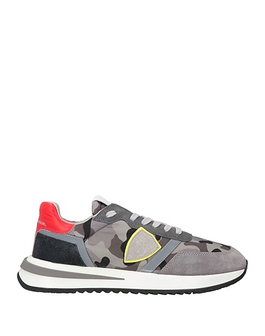 PHILIPPE MODEL Sneakers Grey Leather, Textile fibres