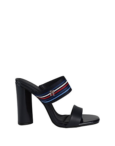 TOMMY HILFIGER Sandals Midnight blue Textile fibres, Leather