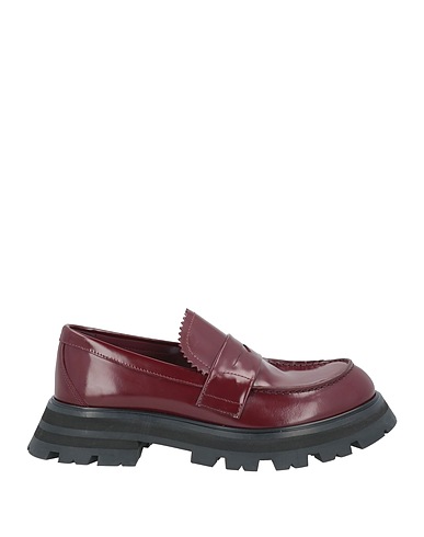 MCQUEEN Loafers Burgundy Leather