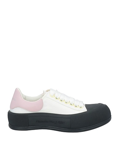 MCQUEEN Sneakers White Textile fibres, Leather, Rubber