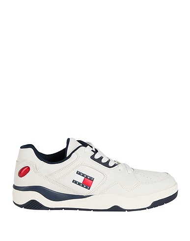 TOMMY JEANS Sneakers Off white Leather, Synthetic fibers