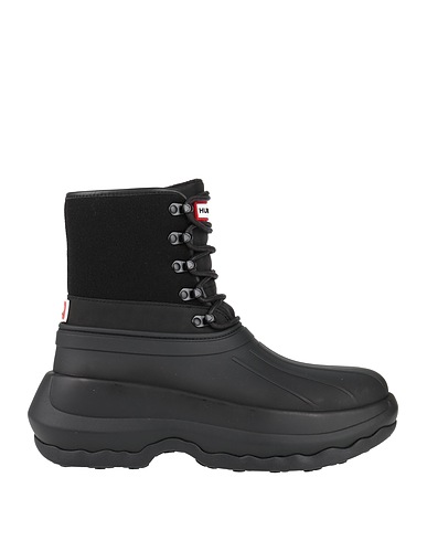 KENZO x HUNTER Stivaletti Nero Fibre tessili, Pelle