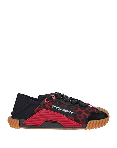 DOLCE&GABBANA Sneakers Rot Gewebefasern, Leder