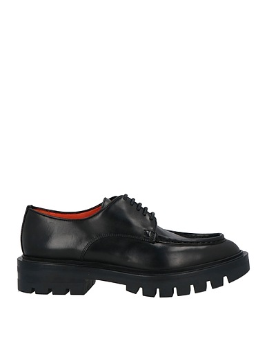 SANTONI Laced shoes Black Leather