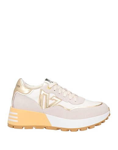 EMANUÉLLE VEE Sneakers White Leather, Textile fibres