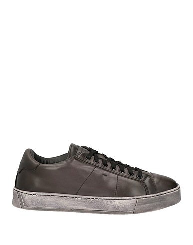 SANTONI Sneakers Black Leather