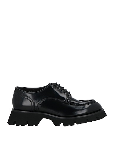 SANTONI Laced shoes Black Leather