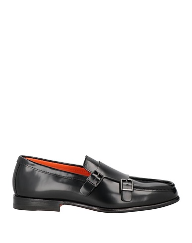 SANTONI Loafers Black Leather