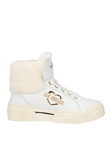 LOVE MOSCHINO Sneakers Bianco Pelle di vitello, Poliestere
