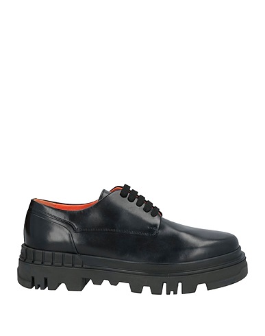 SANTONI Laced shoes Black Leather