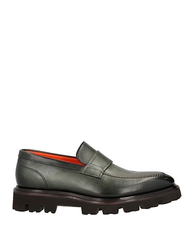SANTONI Mocassino Verde scuro Pelle