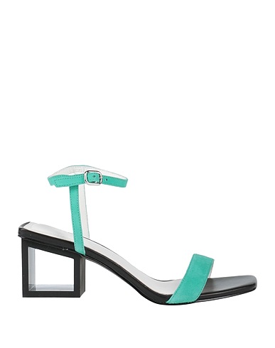 WHAT FOR Sandals Light green Leather