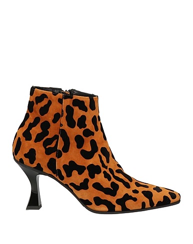 BRUGLIA Ankle boot Camel Leather, Textile fibres