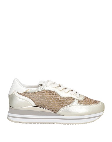 CRIME London Sneakers Platinum Leather, Textile fibers