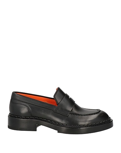 SANTONI Loafers Black Leather