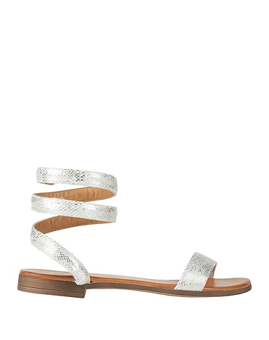 DICIOTTOPIÙ Sandali ARGENTO Fibre tessili