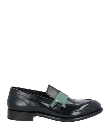 SANTONI Loafers Black Leather