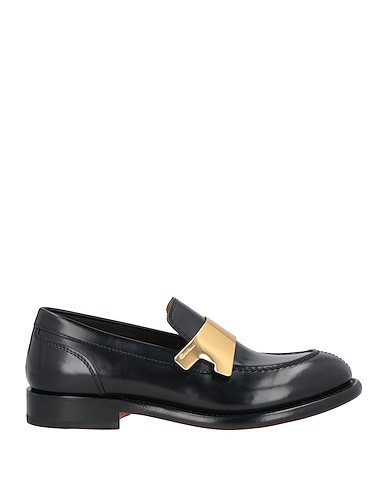 SANTONI Loafers Black Leather