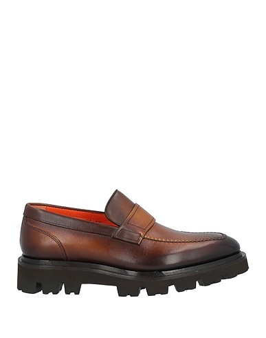 SANTONI Loafers Brown Leather