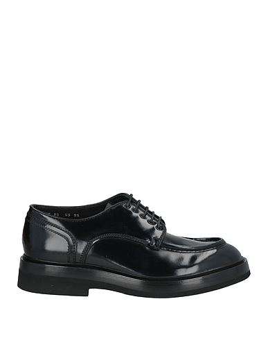 SANTONI Laced shoes Black Leather
