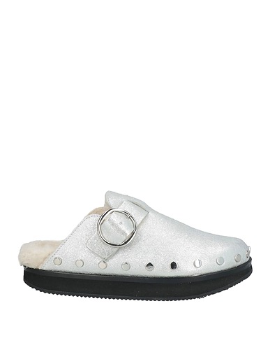 ISABEL MARANT Mules and clogs Silver Cow leather, Shearling