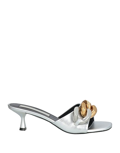 STELLA McCARTNEY Sandals Silver Textile fibres, Metal