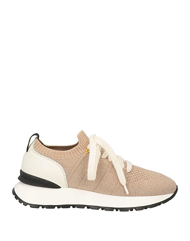 DOUCAL'S Sneakers Beige Leather, Textile fibers