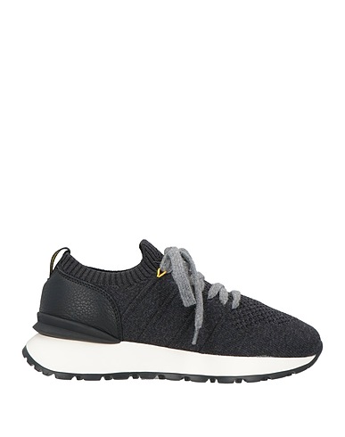 DOUCAL'S Sneakers Black Leather, Textile fibers