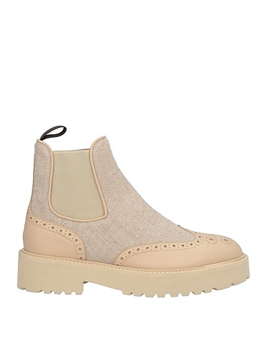 DOUCAL'S Ankle boot Light brown Leather, Textile fibres