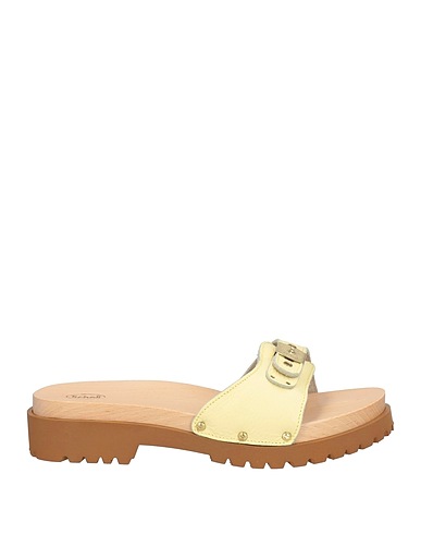 SCHOLL Mules and clogs Pastel yellow Leather