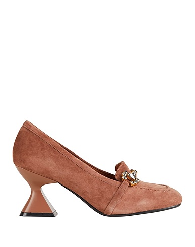 EMANUÉLLE VEE Pumps Hellbraun Leder