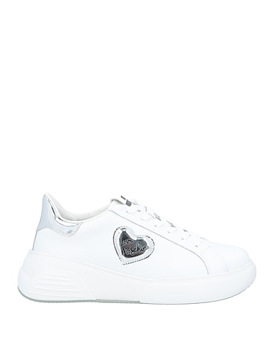 LOVE MOSCHINO Sneakers Bianco Pelle di vitello, Altre Fibre